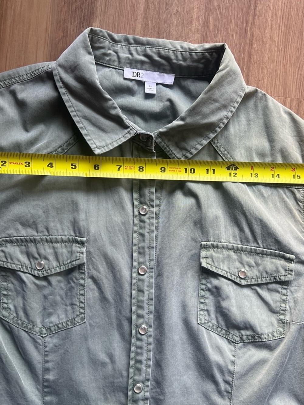 DR2 Women’s Casual Button-Down Shirt - Olive - Picture 5 of 8